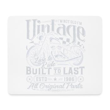 1986 Vintage Birthday Vintage Motorcycle Gift - Mouse Pad (horizontal) - white - Front