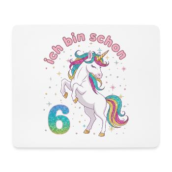 6th Birthday Unicorn Girl I'm already 6 - Mouse Pad (horizontal) - white - Front