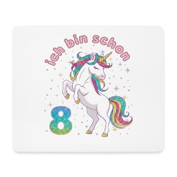 8th Birthday Unicorn Girl I'm already 8 - Mouse Pad (horizontal) - white - Front