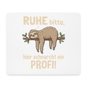 Faultier Schnarchen Shirt Lustig Schlafen Humor - Mousepad (Querformat) - Weiß - Vorne