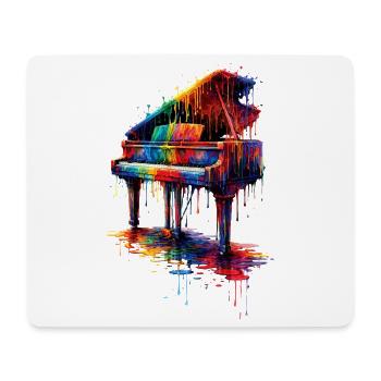 Piano with dripping paint - Mouse Pad (horizontal) - white - Front