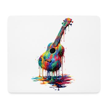 Ukulele mit tropfender Farbe - Mousepad (Querformat) - Weiß - Vorne