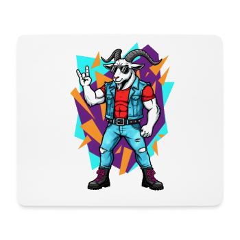 Heavy Metal Rocker Bock Guitar Rock Music - Mouse Pad (horizontal) - white - Front