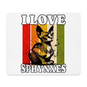 I Love Sphynx Cat - Mousepad (Querformat) - Weiß - Vorne