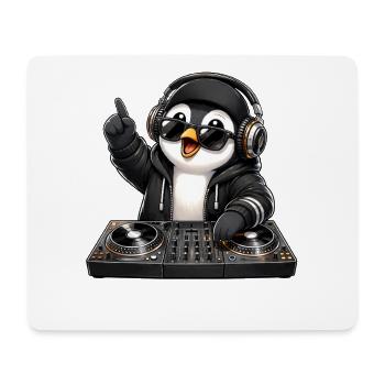 Cool Penguin DJ Music Techno Club Party - Tapis de souris (format paysage) - blanc - Devant