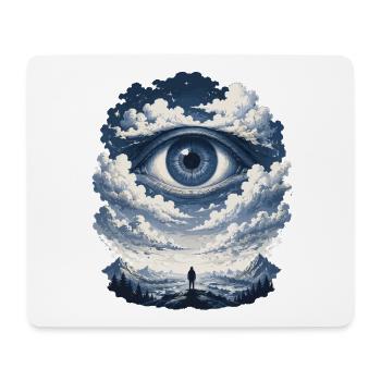La vue du jour dans l’œil du nuage - Tapis de souris (format paysage) - blanc - Devant