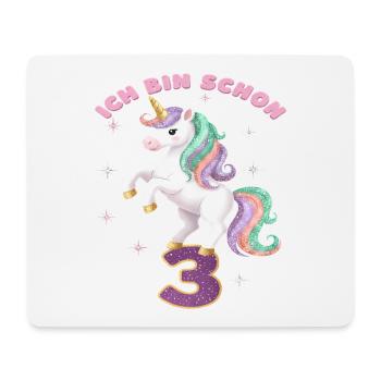 4. Geburtstag Einhorn Mädchen Ich bin schon 4 - Mousepad (Querformat) - Weiß - Vorne