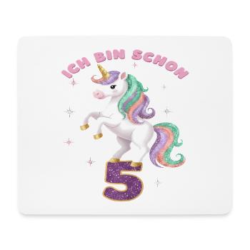 6. Geburtstag Einhorn Mädchen Ich bin schon 6 - Mousepad (Querformat) - Weiß - Vorne