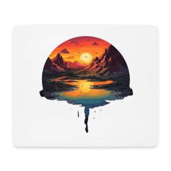 Mystical sunset at the mountain lake with - Mouse Pad (horizontal) - white - Front