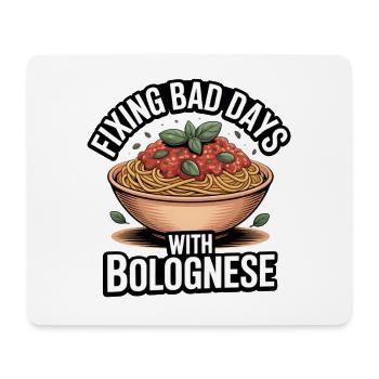 Sauver les mauvais jours avec la Bolognaise | Humour de pâtes - Tapis de souris (format paysage) - blanc - Devant