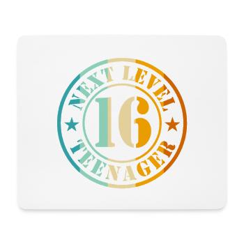 16e anniversaire garçon fille adolescente niveau 16 - Tapis de souris (format paysage) - blanc - Devant
