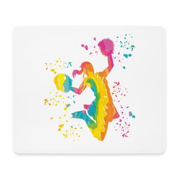 Cheerpom pom girls Mom Cheerleading - Tapis de souris (format paysage) - blanc - Devant