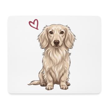 White Dachshund, English White Dachshund - Mouse Pad (horizontal) - white - Front