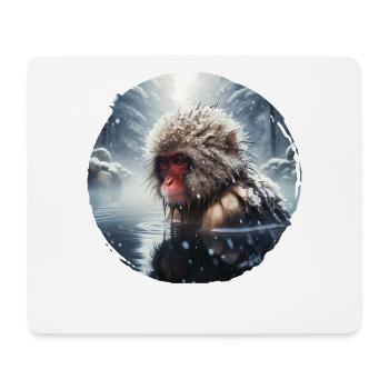 Japanmakak Japanese Macaque - Mousepad (Querformat) - Weiß - Vorne