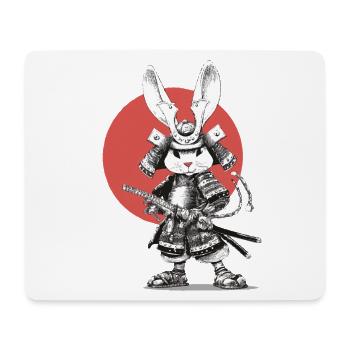 Samurai Rabbit in Armor with Katana - Mouse Pad (horizontal) - white - Front