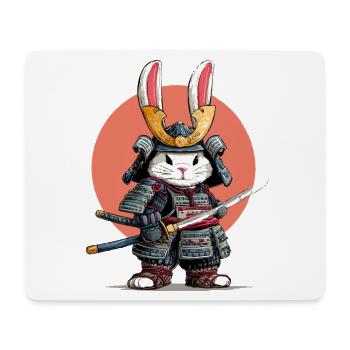 Guerrier Samouraï Lapin - Tapis de souris (format paysage) - blanc - Devant