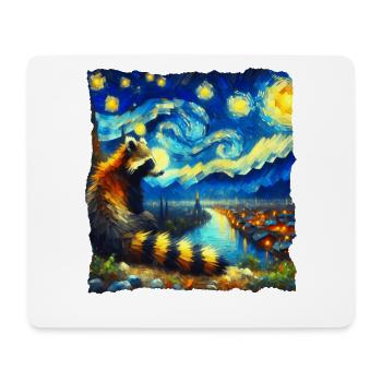 Nuit étoilée de Coati - Tapis de souris (format paysage) - blanc - Devant