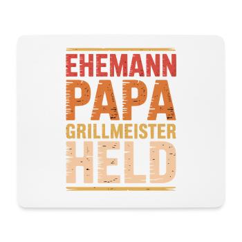 Ehemann Papa Grillmeister Held - Mousepad (Querformat) - Weiß - Vorne