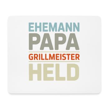 Grill Master Dad Father's Day Gift BBQ Retro - Mouse Pad (horizontal) - white - Front