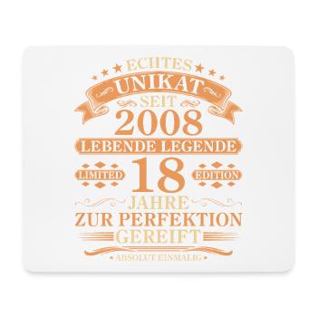 Unikat seit 2008 Jahrgang – 18. Geburtstag - Mousepad (Querformat) - Weiß - Vorne