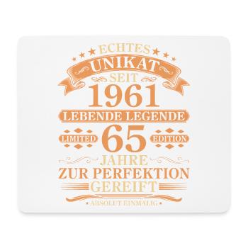 Unikat seit 1961 Jahrgang – 65. Geburtstag - Mousepad (Querformat) - Weiß - Vorne