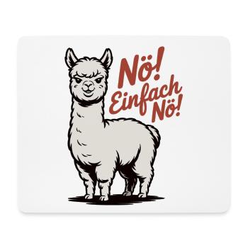 Lama Shirt Nö Einfach Nö - Mousepad (Querformat) - Weiß - Vorne