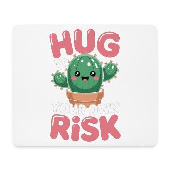 Cute Kaktus Umarmung Risiko Fun Shirt - Mousepad (Querformat) - Weiß - Vorne