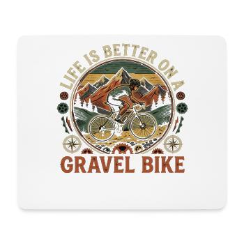 Montagnes d’aventure de vélo de gravier - Tapis de souris (format paysage) - blanc - Devant