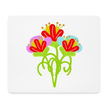 Jardin vintage rétro Floral Flower - Tapis de souris (format paysage) - blanc - Devant