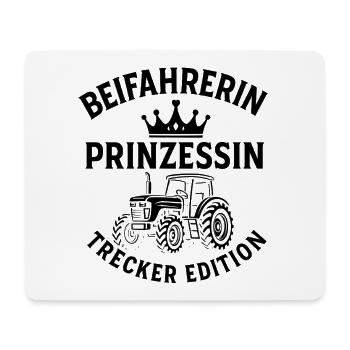 Beifahrerin Prinzessin Trecker Edition lustig SW - Mousepad (Querformat) - Weiß - Vorne