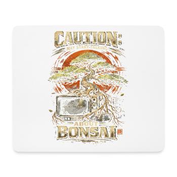 Bonsaibaum Caution May Start Talking About Bonsai - Mousepad (Querformat) - Weiß - Vorne