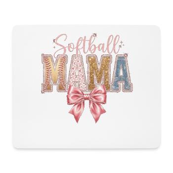 Softball Mama Coquette Leopard Bow - Mousepad (Querformat) - Weiß - Vorne