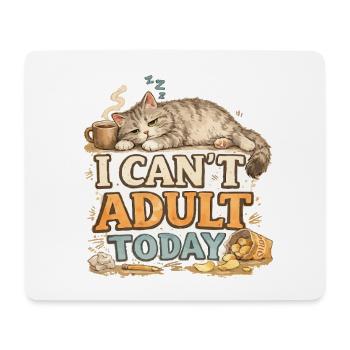Cat Sleeps – No Adulthood Today - Mouse Pad (horizontal) - white - Front