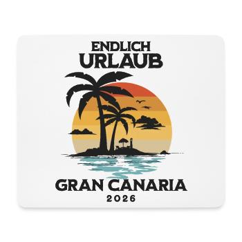 Gran Canaria Urlaub 2026 Kanaren Reise Outfit - Mousepad (Querformat) - Weiß - Vorne