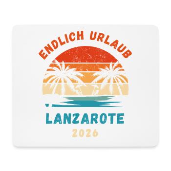 Lanzarote Urlaub 2026 Kanaren Reise Outfit - Mousepad (Querformat) - Weiß - Vorne