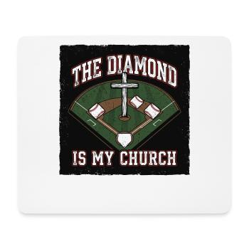 The Diamond Is My Church Christian Baseball - Mouse Pad (horizontal) - white - Front