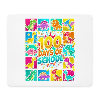 Dino Bunt: 100 Tage Schule - Mousepad (Querformat) - Weiß - Vorne