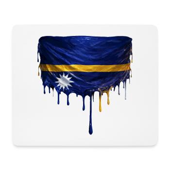 NauruFlag Tropfenkunst - Mousepad (Querformat) - Weiß - Vorne