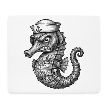 Captain Seahorse is in a bad mood today - Mouse Pad (horizontal) - white - Front