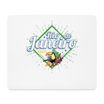Rio de Janeiro in Brasilien mit Vintage Tukan - Mousepad (Querformat) - Weiß - Vorne