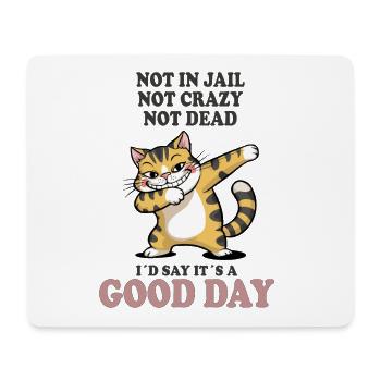 Nicht tot nicht verrückt guter Tag Katze - Mousepad (Querformat) - Weiß - Vorne