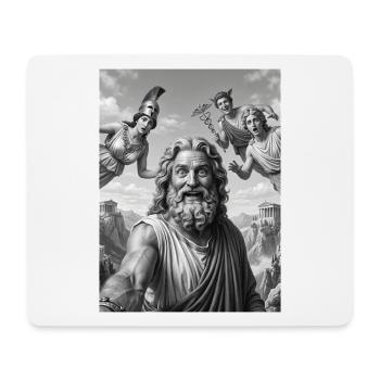 Selfie de Zeus avec les Dieux - Tapis de souris (format paysage) - blanc - Devant