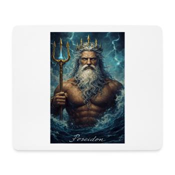 Poseidon Porträt - Mousepad (Querformat) - Weiß - Vorne