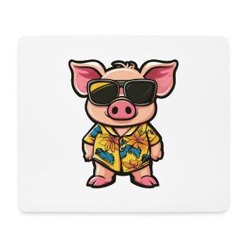 Schwein Comic Urlaub - Mousepad (Querformat) - Weiß - Vorne