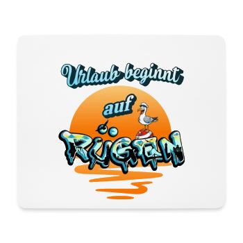Urlaub beginnt auf Rügen- Möwe & Sonnenuntergang  - Mousepad (Querformat) - Weiß - Vorne