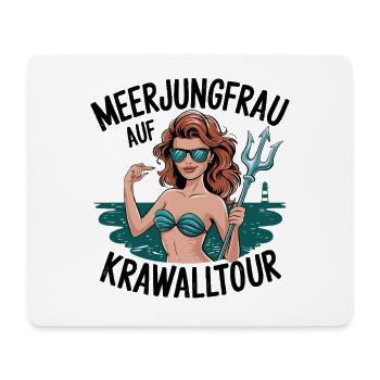  Meerjungfrau Auf Krawalltour Lustige Freche Nixe - Mousepad (Querformat) - Weiß - Vorne