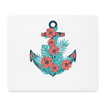 Tropical Hibiscus Anchor - Mouse Pad (horizontal) - white - Front
