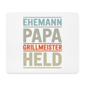 Grillmeister Papa Vatertag Geschenk BBQ Retro - Mousepad (Querformat) - Weiß - Vorne