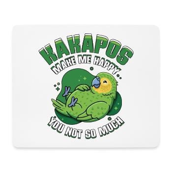 Kakapos Make Me Happy New Zealand Bird - Tapis de souris (format paysage) - blanc - Devant