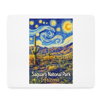 Saguaro National Park, Arizona Starry Night - Mouse Pad (horizontal) - white - Front